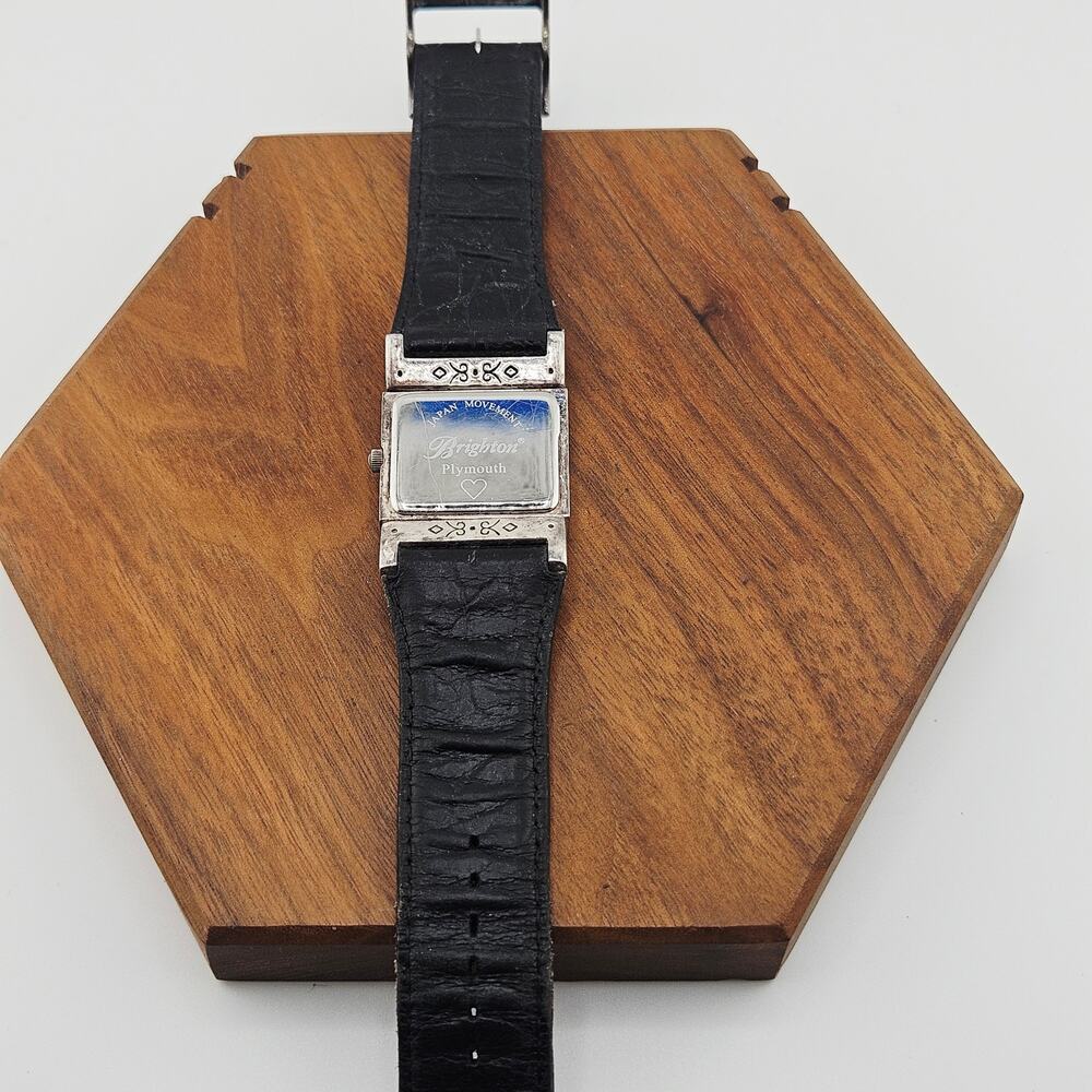Brighton Plymouth Artsy Square Dial Watch Brown Leather Brand Bohemian Western - Picture 5 of 7